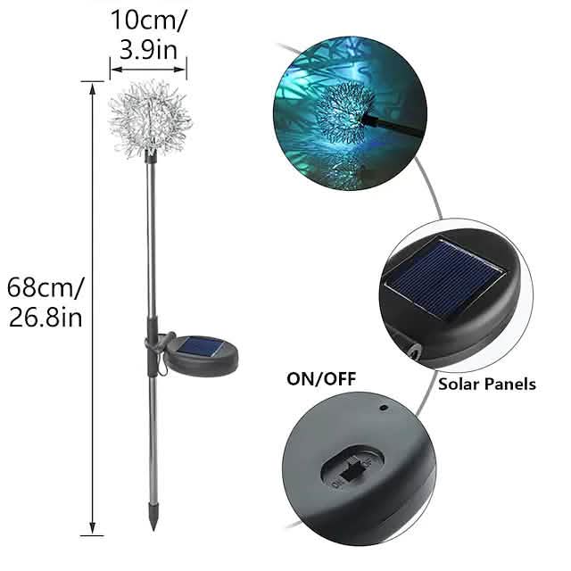 2-Pack Solar Dandelion Garden Lights