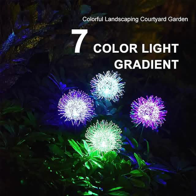 2-Pack Solar Dandelion Garden Lights