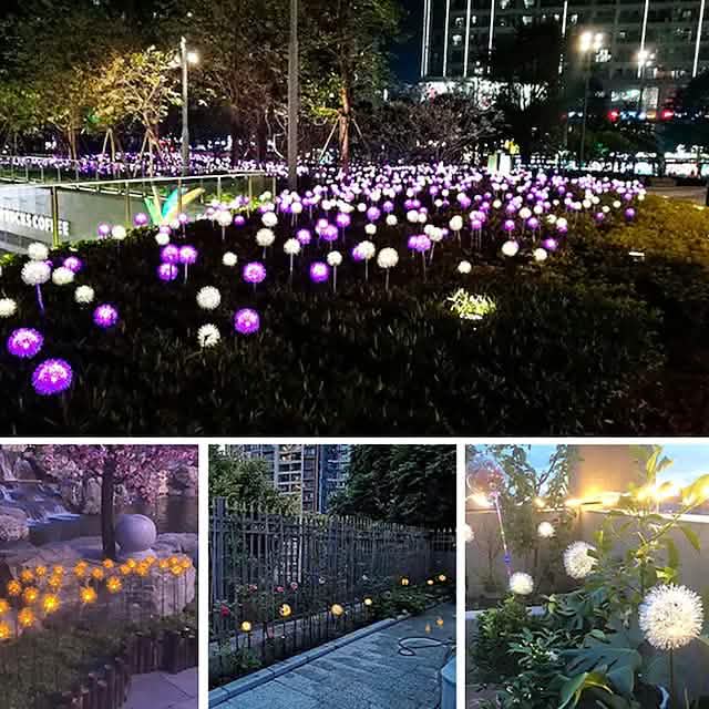 2-Pack Solar Dandelion Garden Lights