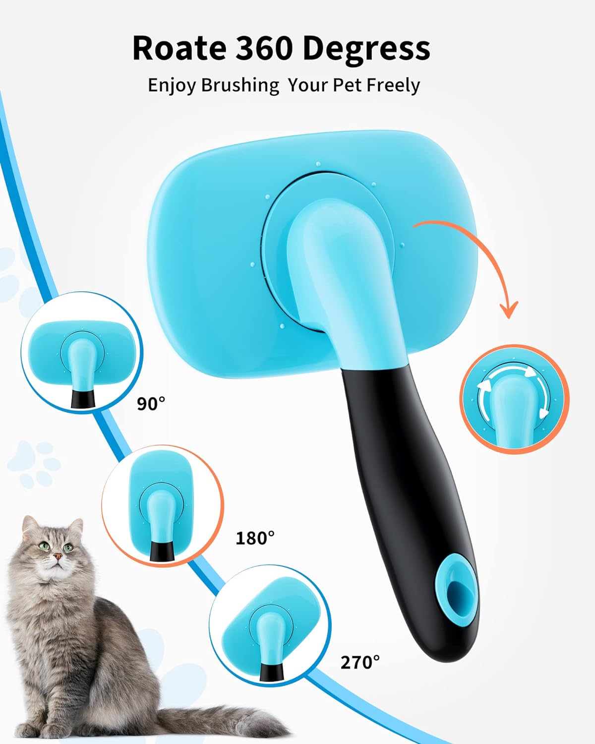 Self-Cleaning Pet Grooming Slicker Brush