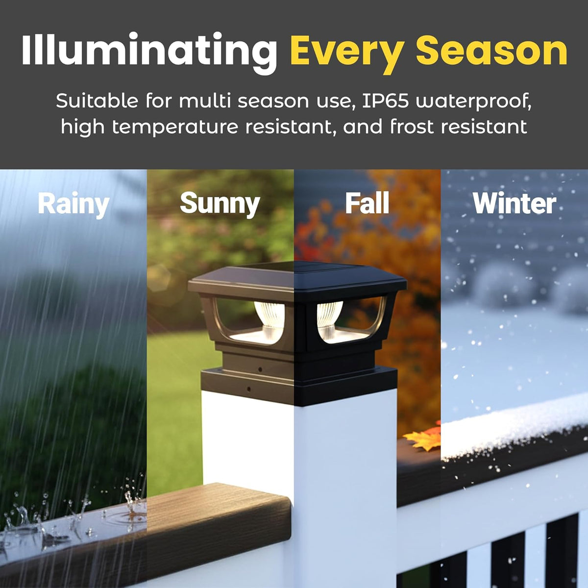 2-Pack Solar Post Cap Lights