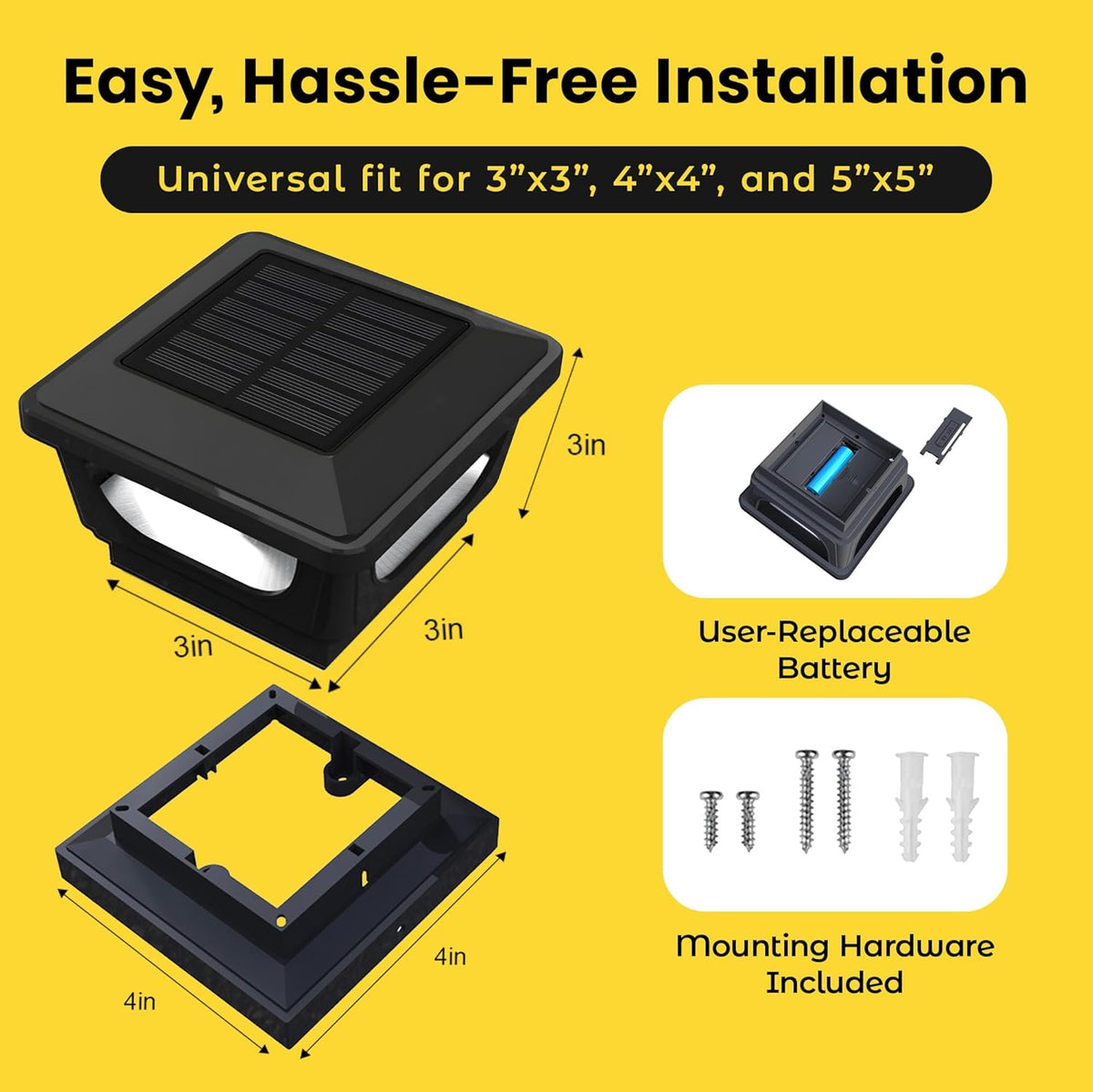 2-Pack Solar Post Cap Lights
