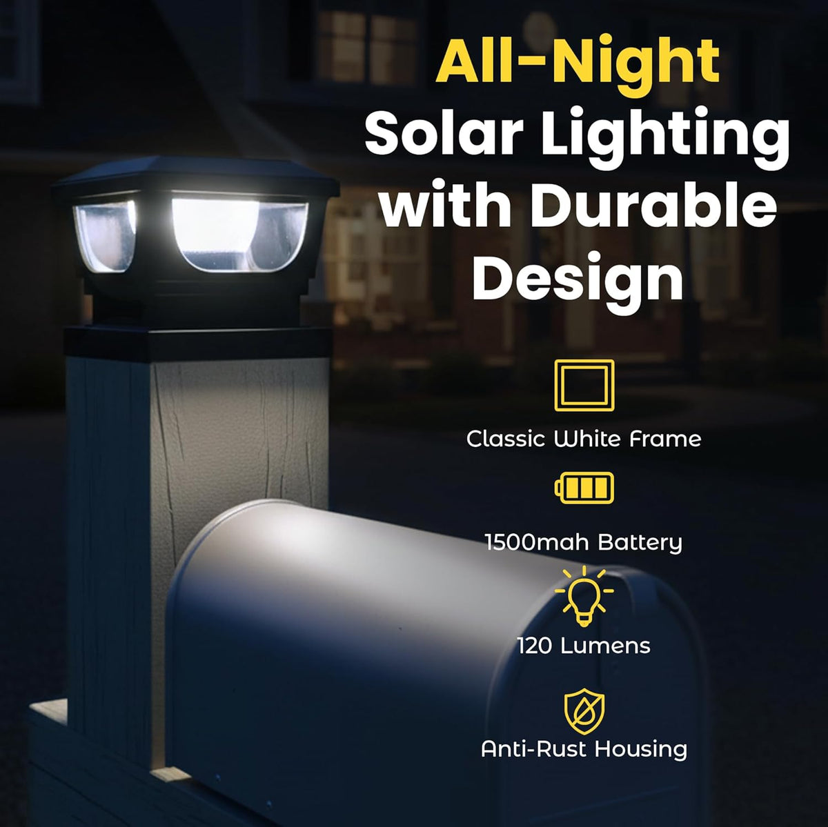 2-Pack Solar Post Cap Lights