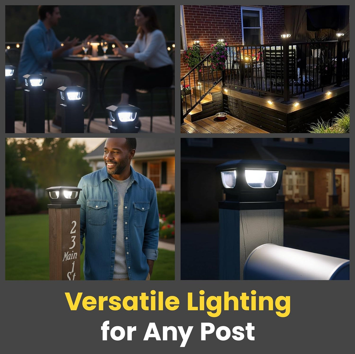 2-Pack Solar Post Cap Lights