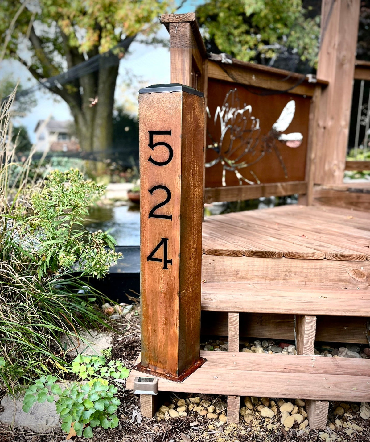 XL Solar Address Pillar Light